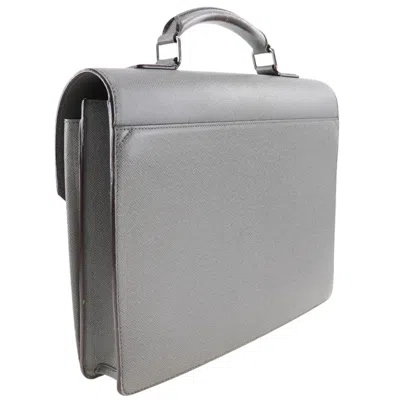 Pre-owned Louis Vuitton Robusto Grey Leather Briefcase Bag ()
