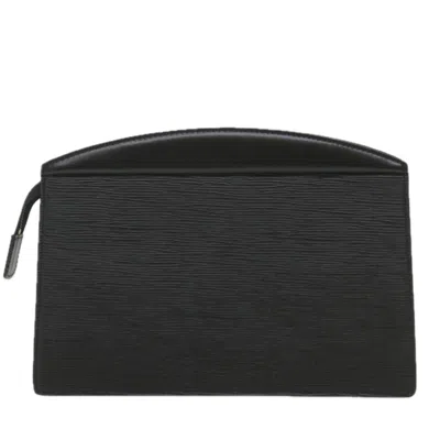 Pre-owned Louis Vuitton Trousse Pochette Black Leather Clutch Bag ()
