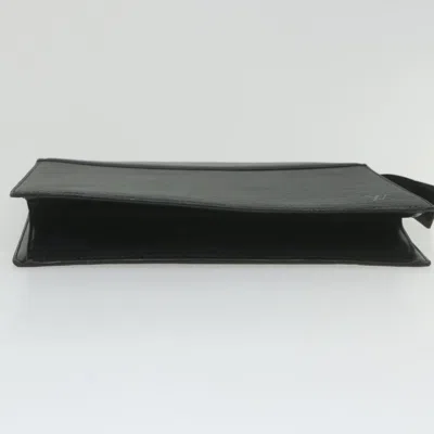 Pre-owned Louis Vuitton Trousse Pochette Black Leather Clutch Bag ()