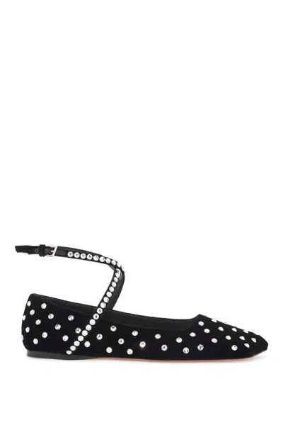 Shop Amina Muaddi Crystal Ane Ballet Fl Women In Black