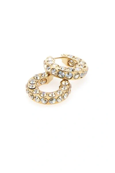 Amina Muaddi Jah Hoop Small Earrings In Gold