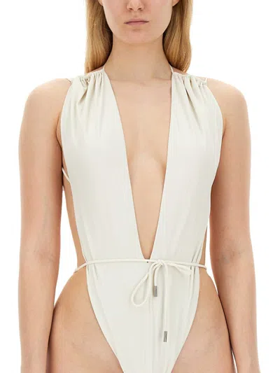 Shop Saint Laurent Swimsuit In White