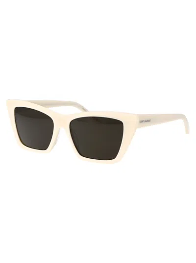 Saint Laurent Womens White Sl 276 Mica Cat Eye Acetate Sunglasses In White