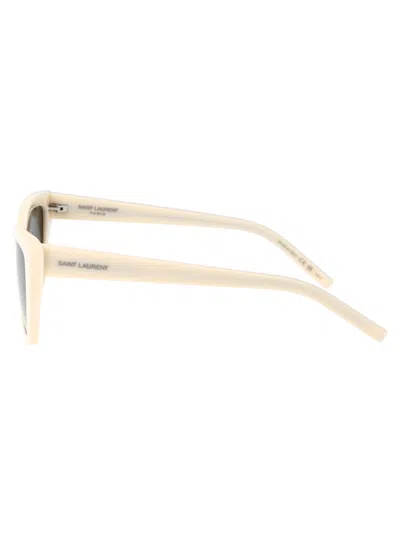 Saint Laurent Womens White Sl 276 Mica Cat Eye Acetate Sunglasses In White