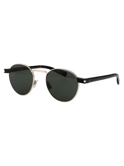 Saint Laurent Injectate Silver Havana Sunglasses