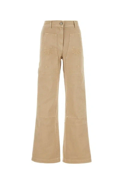 Palm Angels Neutral Bull Cargo Jeans In Brown