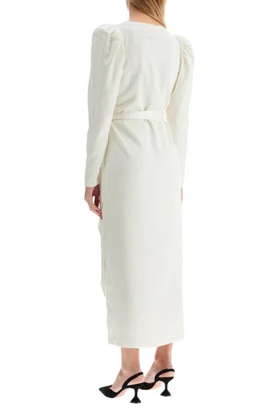 Shop Rotate Birger Christensen Rotate Wrap Midi Dress With A Wrap Women In White