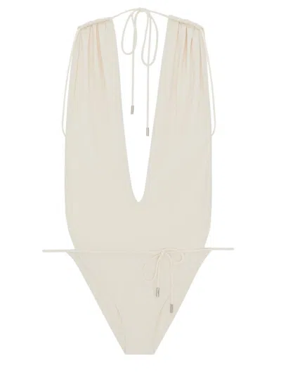 Shop Saint Laurent Swimsuit In White