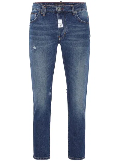 Philipp Plein Super Straight Jeans In Blue