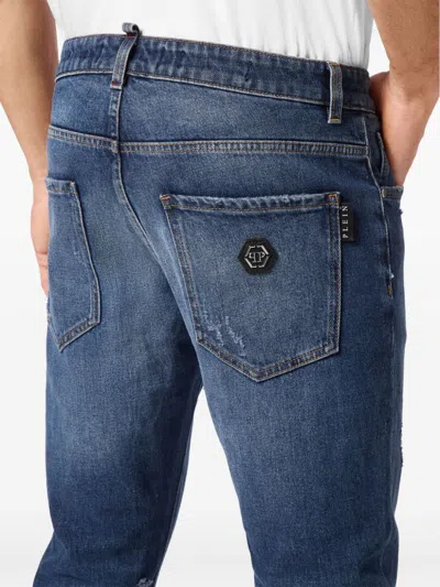 Philipp Plein Super Straight Jeans In Blue