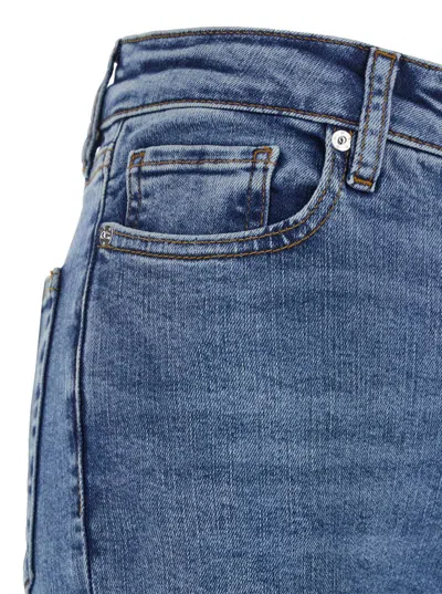 Frame 'le Mini Boot' Blue Jeans With Flared Leg In Cotton Blend Woman In Blue