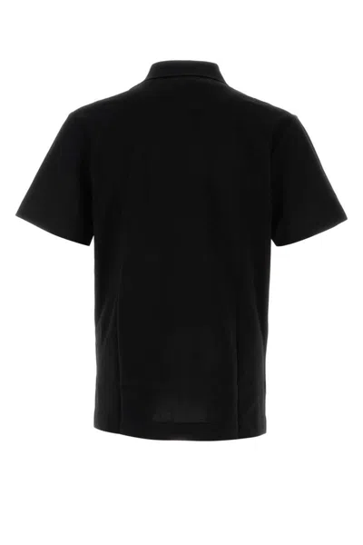 Givenchy Men Black Polo Shirt With Logo Embroidery On The Front In Cotton Man In Black