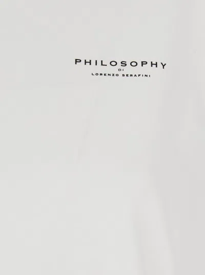 Philosophy Di Lorenzo Serafini White T-shirt With Maxi Logo Printed On The Back In Cotton Woman In White