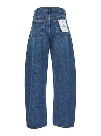 Frame Blue Jeans With Low Waist And Belt Loops In Blue
