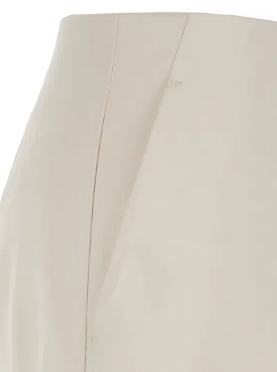 Philosophy Di Lorenzo Serafini White Wide Leg Pants With Tailored Pleats In Acetate Fabric Woman In White