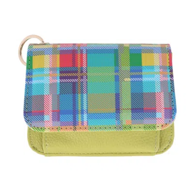 Buxton Women's Madras Vega Leather Mini Flap Card Case In Multi