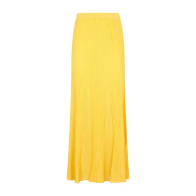 Gabriela Hearst Eula Pleated Midi Skirt In Yellow