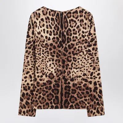 Dolce & Gabbana Dolce&gabbana Silk Blend Leopard Print T-shirt Women In Print