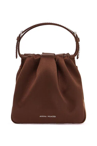 Amina Muaddi Mini Vittoria Crystal Hand Women In Brown