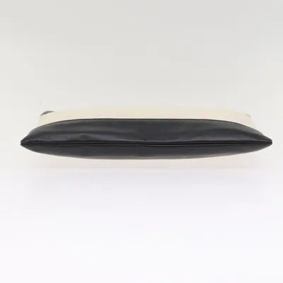 Pre-owned Balenciaga Navy Pouch Beige Canvas Clutch Bag ()