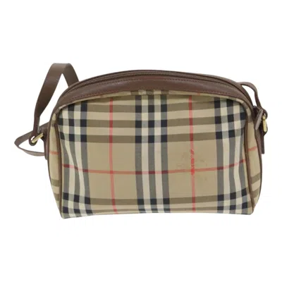 Pre-owned Burberry Nova Check Beige Canvas Shoulder Bag ()