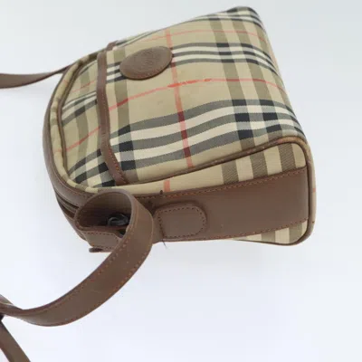 Pre-owned Burberry Nova Check Beige Canvas Shoulder Bag ()