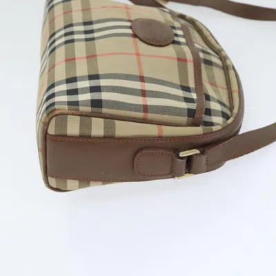 Pre-owned Burberry Nova Check Beige Canvas Shoulder Bag ()