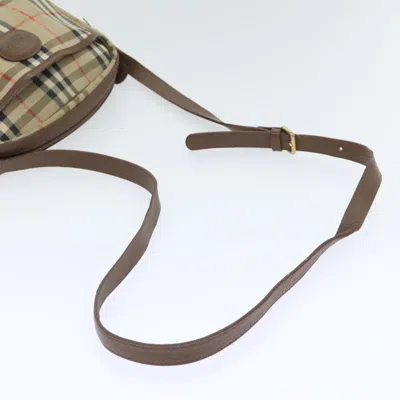 Pre-owned Burberry Nova Check Beige Canvas Shoulder Bag ()