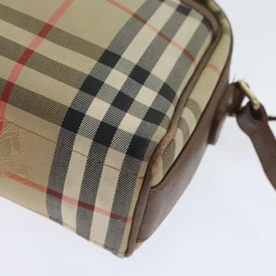 Pre-owned Burberry Nova Check Beige Canvas Shoulder Bag ()