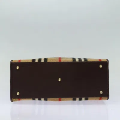 Pre-owned Burberry Nova Check Beige Wool Shoulder Bag ()