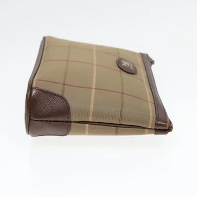 Pre-owned Burberry Nova Check Brown Canvas Clutch Bag ()