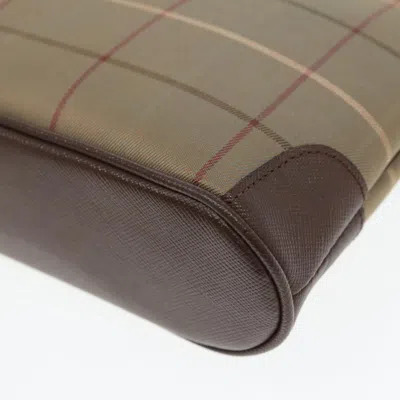 Pre-owned Burberry Nova Check Brown Canvas Clutch Bag ()
