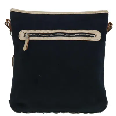 Pre-owned Burberry Nova Check Navy Canvas Shoulder Bag ()