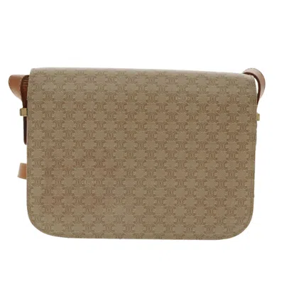 Pre-owned Celine Céline Horse Carriage Beige Canvas Shoulder Bag ()