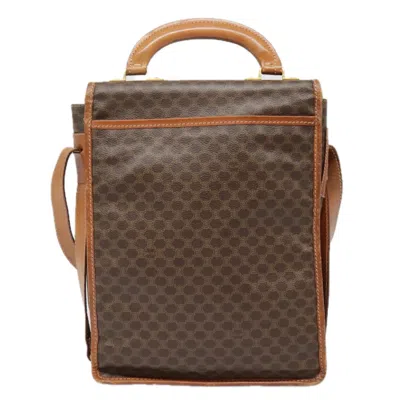 Pre-owned Celine Céline Macadam Brown Canvas Shoulder Bag ()