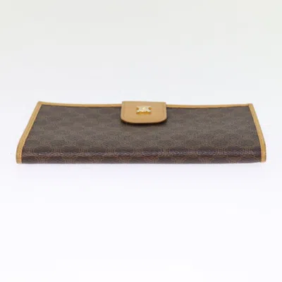 Pre-owned Celine Céline Macadam Brown Canvas Wallet  ()