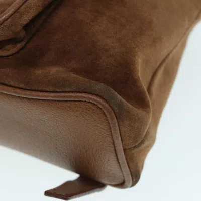 Pre-owned Gucci Bamboo Brown Suede Backpack Bag ()