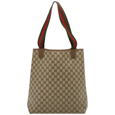Pre-owned Gucci Sherry Beige Canvas Tote Bag ()