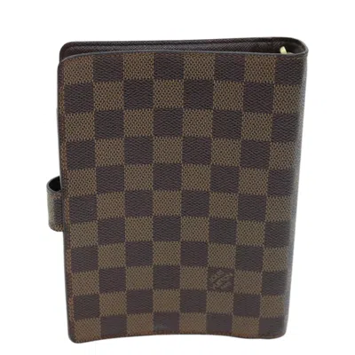 Pre-owned Louis Vuitton Agenda Cover Brown Canvas Wallet  ()