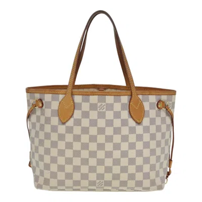 Pre-owned Louis Vuitton Neverfull Pm White Canvas Tote Bag ()
