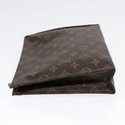 Pre-owned Louis Vuitton Poche Toilette Brown Canvas Clutch Bag ()