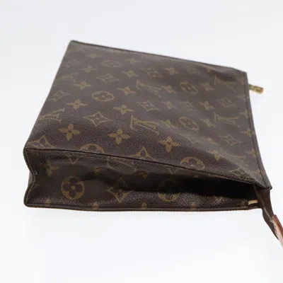 Pre-owned Louis Vuitton Poche Toilette Brown Canvas Clutch Bag ()