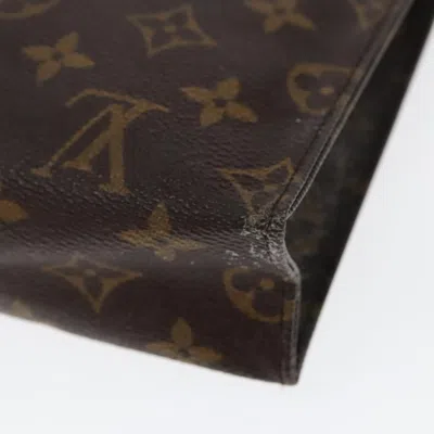 Pre-owned Louis Vuitton Poche Toilette Brown Canvas Clutch Bag ()