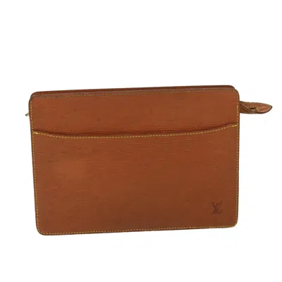 Pre-owned Louis Vuitton Pochette Homme Brown Leather Clutch Bag ()