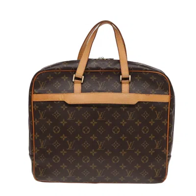 Pre-owned Louis Vuitton Porte Documents Brown Canvas Briefcase Bag ()