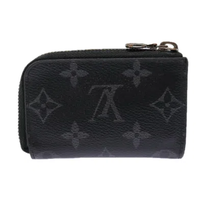Pre-owned Louis Vuitton Porte Monnaie Jour Black Canvas Wallet  ()