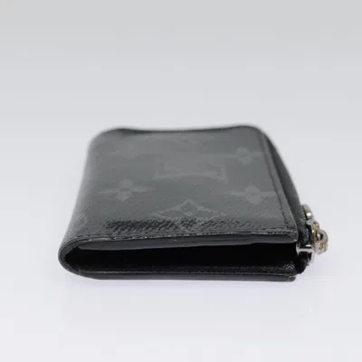 Pre-owned Louis Vuitton Porte Monnaie Jour Black Canvas Wallet  ()