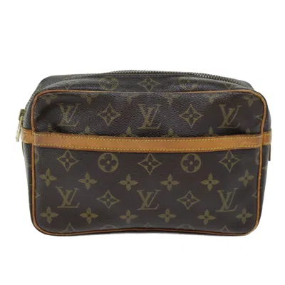 Pre-owned Louis Vuitton Trousse De Toilette Brown Canvas Clutch Bag ()