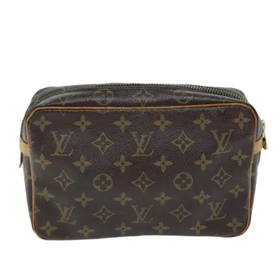 Pre-owned Louis Vuitton Trousse De Toilette Brown Canvas Clutch Bag ()