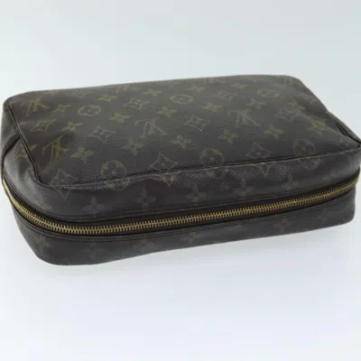 Pre-owned Louis Vuitton Trousse De Toilette Brown Canvas Clutch Bag ()